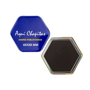 CHAPITA HEXAGONAL MAGNETICA 65X58 MM