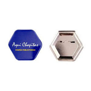 CHAPITA ALFILER HEXAGONAL 65X58 MM