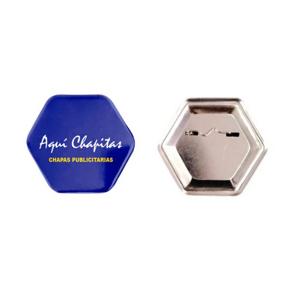 CHAPITA ALFILER HEXAGONAL 65X58 MM