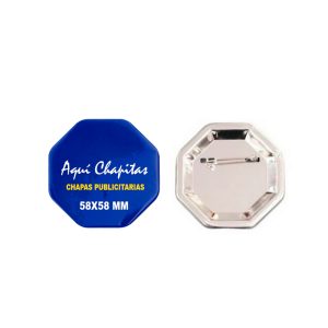 CHAPITA ALFILER OCTAGONAL 58X58 MM