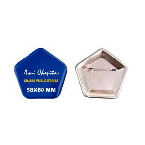 CHAPITA ALFILER PENTAGONAL 58X60 MM
