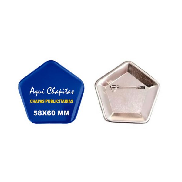 CHAPITA ALFILER PENTAGONAL 58X60 MM