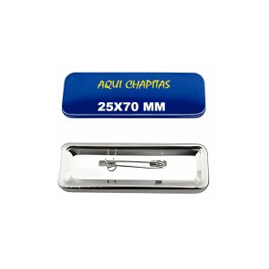 CHAPITA RECTANGULAR ALFILER 25X70 MM