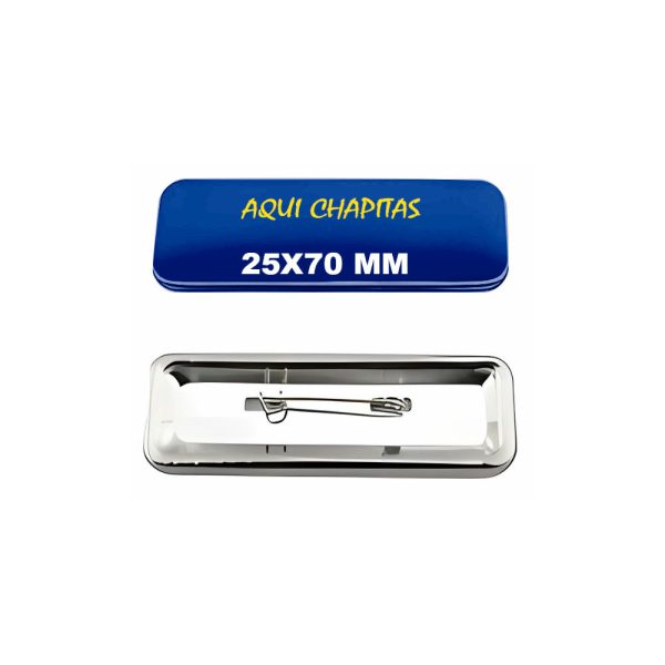 CHAPITA RECTANGULAR ALFILER 25X70 MM