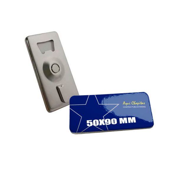CHAPITA RECTANGULAR IMÁN DESTAPADOR 50X90 MM