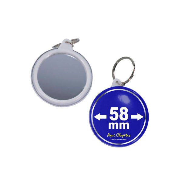 CHAPITA LLAVERO ESPEJO 58 MM