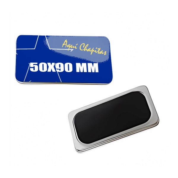 CHAPITA RECTANGULAR IMÁN 50X90 MM